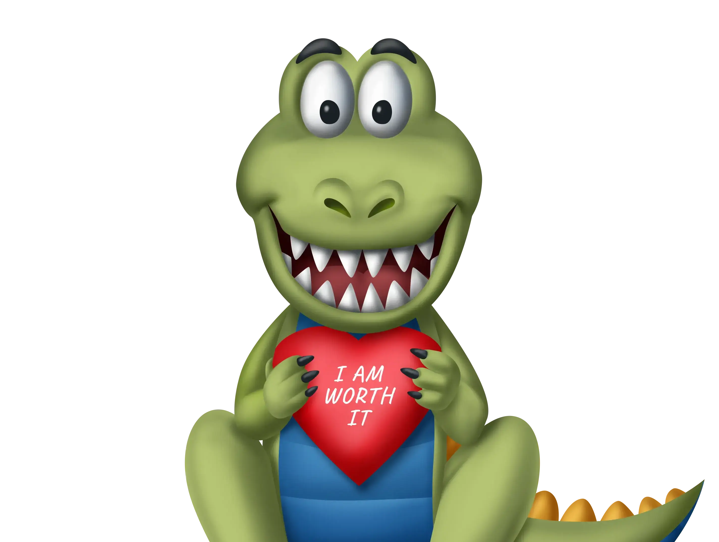 Dino with Heart and text